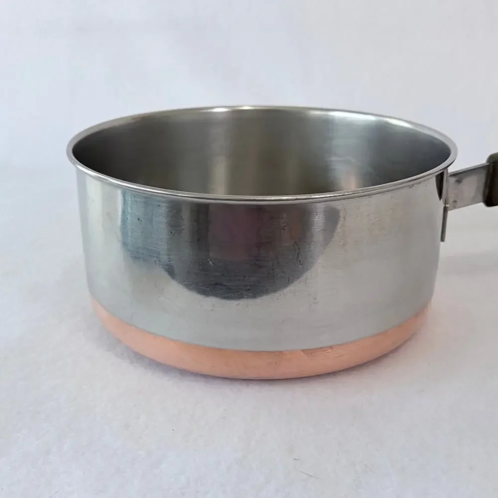 Revere Ware Saucepan 2 Quart Copper Bottom Double Ring Stamp No Lid